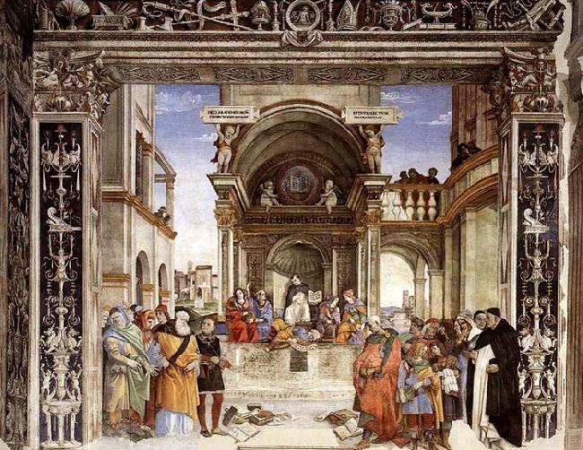 LIPPI, Filippino Triumph of St Thomas Aquinas over the Heretics oil painting picture